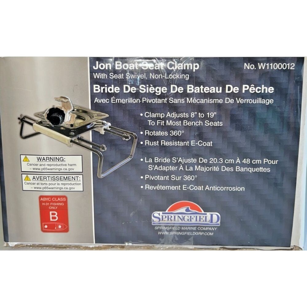 SPRINGFIELD Jon Boat Seat Clamp with Seat Swivel, W1100012